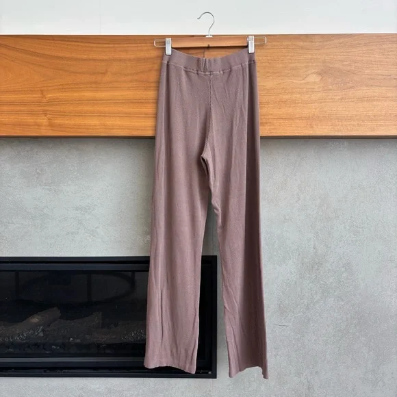NAADAM Ribbed Lightweight Wide Leg Pants, Size S